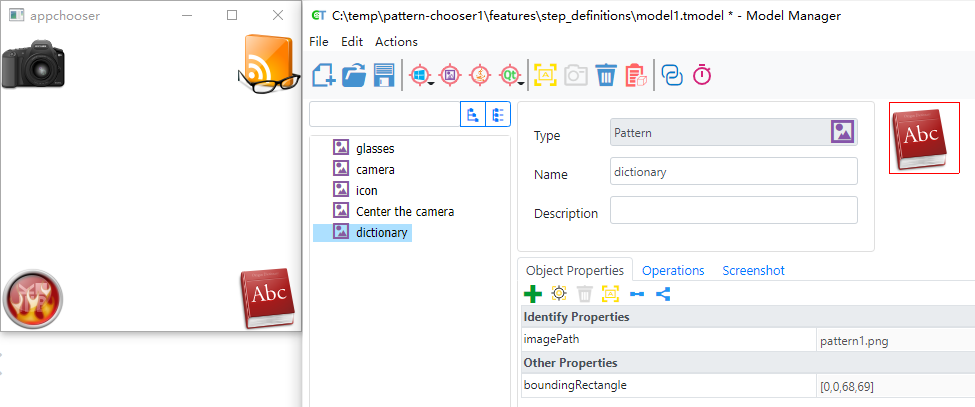 Identify pattern objects