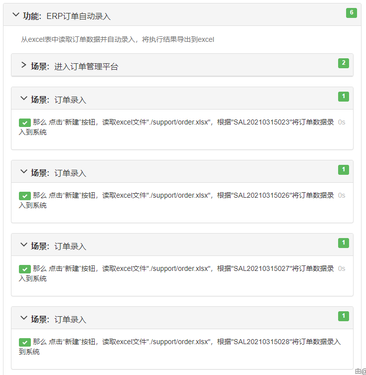 Scenario Outline Execution Results